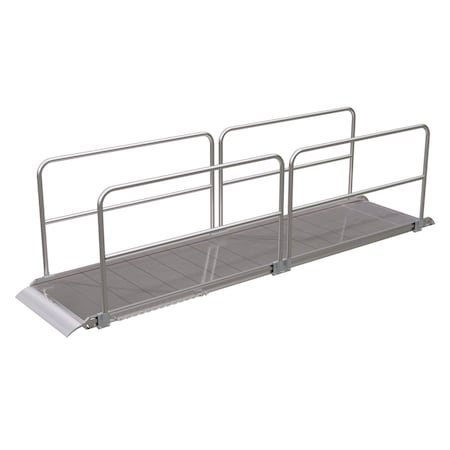 Vestil Alum. Walk Ramp w/Rail Overlap, 168 x 38" AWR-38-14A-HR